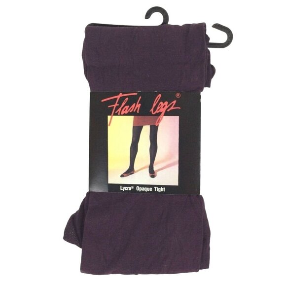Flash Legs Opaque Tights Medium-Tall Brandy Purple Nylon Blend Made In USA - Picture 1 of 4
